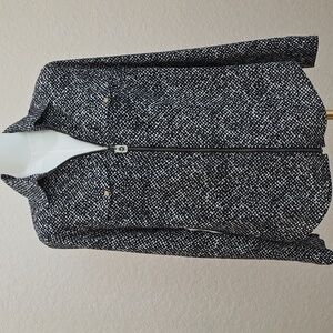 Michael Kors Black and White Zip-Up Jacket Top Size Small